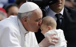 pope kissing baby